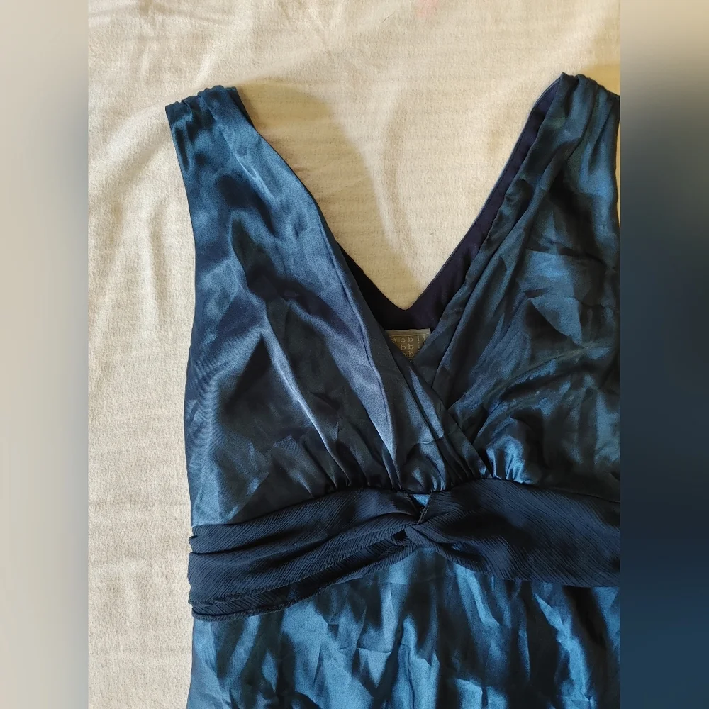 Rabbit Rabbit Rabbit Navy Blue Satin Prom Dress - Picture 6 of 7